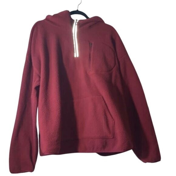 Tek Gear Womens Hooded Fleece Pullover Sweatshirt 2X Berry Red - Picture 1 of 8